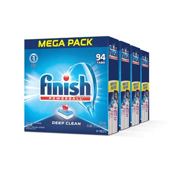 Finish Powerball Dishwasher Tabs, Fresh Scent, 94/Box, 4 Boxes/Carton