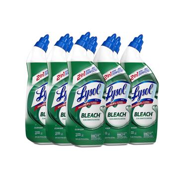 Lysol Disinfectant Toilet Bowl Cleaner with Bleach, 24 oz Bottle, Complete Clean Scent, 9/Carton