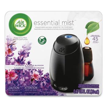 Air Wick Essential Mist Starter Kit, Lavender and Almond Blossom, 0.67 oz, 4/Carton