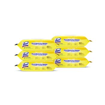 LYSOL&#174; Brand Disinfecting Wipes Flatpack, Lemon &amp; Lime Blossom Scent, 80/Pack, 6 Packs/CT