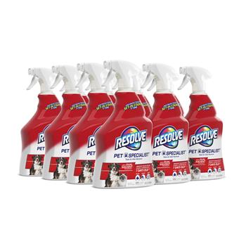 Resolve Pet Specialist Stain and Odor Remover, Citrus, 32 oz Trigger Spray Bottle, 12/Carton