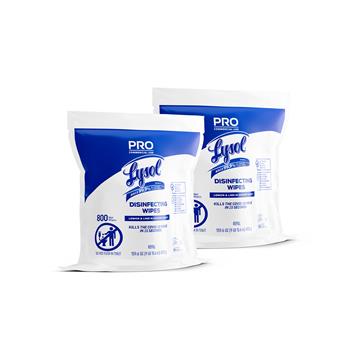 Lysol Professional Disinfecting Wipe Bucket Refill, 6 x 8, Lemon and Lime Blossom, 800 Wipes/Bag, 2 Refill Bags/Carton