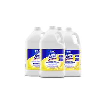 Professional Lysol Disinfectant Deodorizing Cleaner, Concentrate, Lemon Scent, 1 gal, 4 Bottles/Carton