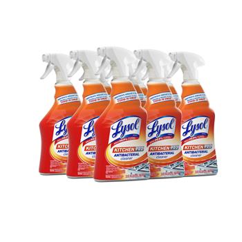 Lysol Kitchen Pro Antibacterial Cleaner, Citrus Scent, 22 oz Spray Bottle, 9/Carton