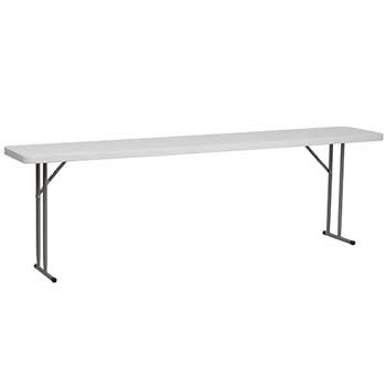 Flash Furniture Folding Training Table, Plastic, Granite White, 18&#39;&#39; W x 96&#39;&#39; L
