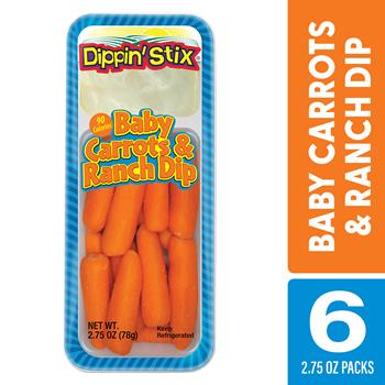 Dippin&#39; Stix Dippin&#39; Stix Baby Carrots and Ranch Dip, 2.75 oz, 6/Pack