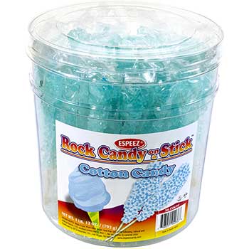 Espeez Light Blue Cotton Candy-Flavored Rock Candy Sticks, 36/PK