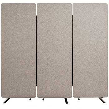 Luxor RECLAIM Acoustic Privacy Panel Room Dividers, 66&quot;&quot;H x 24&quot;&quot;W, Misty Gray, 3 Dividers