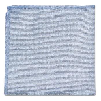 Rubbermaid&#174; Commercial Light Commercial Microfiber Cloth, 12 x 12 inch, Blue, 24/PK