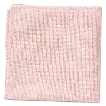Rubbermaid Commercial Light Commercial Microfiber Cloth, 16 x 16 inch, Pink, 24/PK