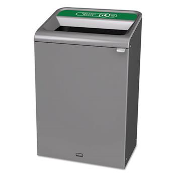 Rubbermaid Commercial Configure Indoor Recycling Waste Receptacle, 33 gal, Gray, Organic Waste