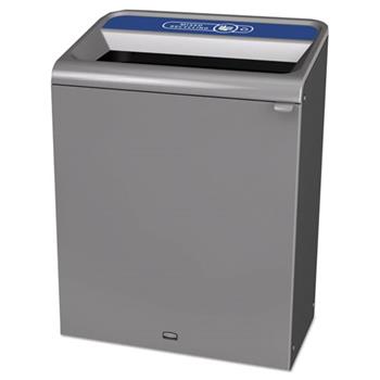 Rubbermaid&#174; Commercial Configure Indoor Recycling Waste Receptacle, 45 gal, Gray, Mixed Recycling