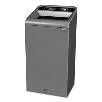 Rubbermaid Commercial Configure One Stream Landfill Trash Can, 23 gal, Grey Stenni