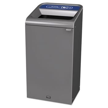 Rubbermaid Commercial Configure One Stream Mixed Recycling Trash Can, 23 gal, Grey Stenni
