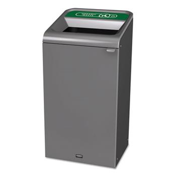 Rubbermaid Commercial Configure Indoor Recycling Waste Receptacle, 23 gal, Gray, Organic Waste