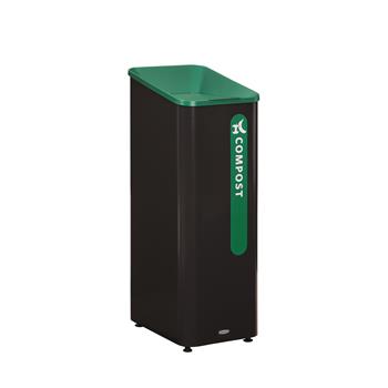Rubbermaid Commercial Sustain Decorative Container, 15 gal Trash Can, Black/Green