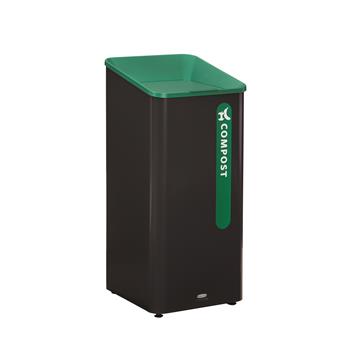 Rubbermaid Commercial Sustain Decorative Container, 23 gal Trash Can, Black/Green