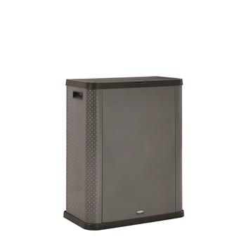 Rubbermaid Commercial Elevate Container, 3-Sided Decorative Metal Trash Can or Cover, 23 gal Recycling, Pearl Dark Gray