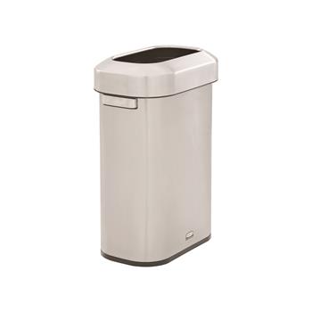 Rubbermaid Commercial Refine Decorative Container, 15 gal, Slim Stainless Steel Trash Can