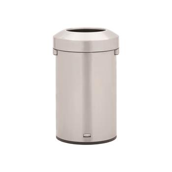 Rubbermaid Commercial Refine Decorative Container, 16 gal, Round Stainless Steel Trash Can