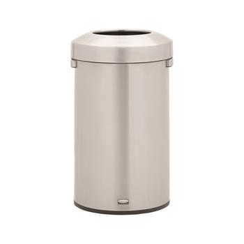 Rubbermaid Commercial Refine Decorative Container, 23 gal, Round Stainless Steel Trash Can