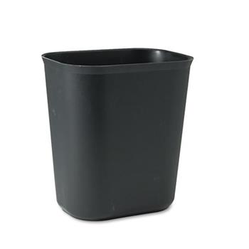 Rubbermaid Commercial Fire-Resistant Wastebasket, Rectangular, Fiberglass, 3.5gal, Black