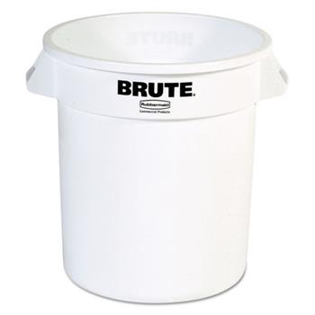 Rubbermaid Commercial Round Brute Container, Plastic, 10 gal, White