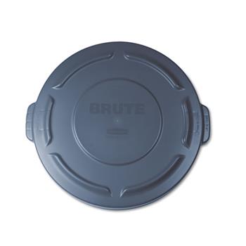 Rubbermaid Commercial Flat Top Lid for 20-Gallon Round Brute Containers, 19 7/8&quot; dia., Gray