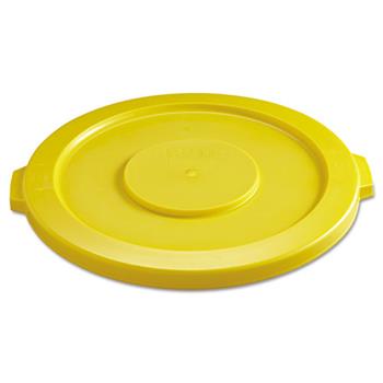 Rubbermaid&#174; Commercial Round Flat Top Lid, for 32-Gallon Round Brute Containers, 22 1/4&quot;, dia., Yellow