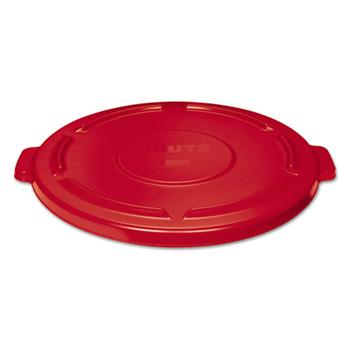 Rubbermaid Commercial Vented Round Brute Lid, 24 1/2 x 1 1/2, Red, 4/CT