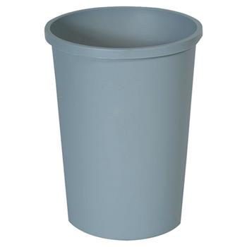 Rubbermaid Commercial Untouchable Waste Container, Round, Plastic, 11gal, Gray