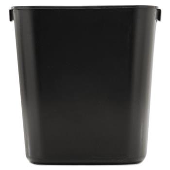 Rubbermaid&#174; Commercial Deskside Plastic Wastebasket, Rectangular, 3.5gal, Black