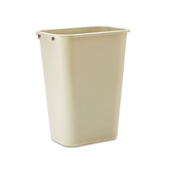Rubbermaid&#174; Commercial Deskside Plastic Wastebasket, Rectangular, 10.25gal, Beige