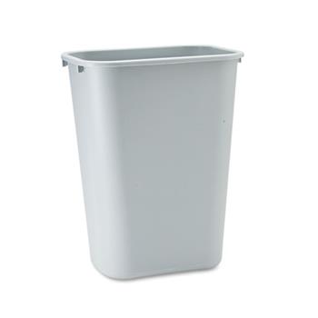 Rubbermaid Commercial Deskside Plastic Wastebasket, Rectangular, 10.25gal, Gray