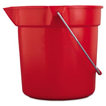 Rubbermaid Commercial Brute 10 Quart Round Bucket, Heavy-Duty Construction, Red