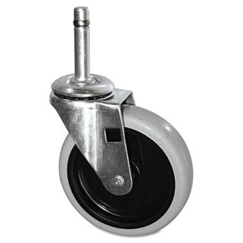 Rubbermaid Commercial Replacement Swivel Bayonet Casters, 4&quot; Wheel, Thermoplastic Rubber, Black