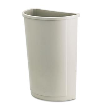 Rubbermaid Commercial Untouchable Waste Container, Half-Round, Plastic, 21gal, Beige