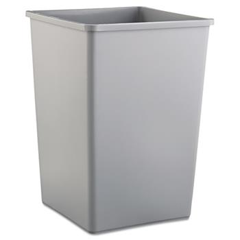 Rubbermaid&#174; Commercial Untouchable Waste Container, Square, Plastic, 35gal, Gray