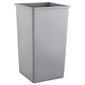 Rubbermaid&#174; Commercial Untouchable Waste Container, Square, Plastic, 50gal, Gray