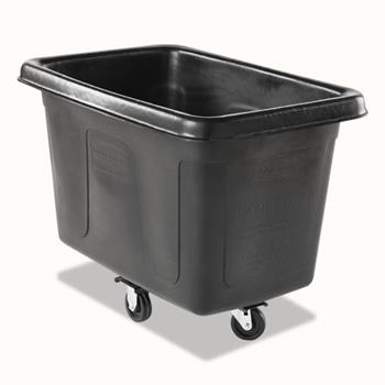 Rubbermaid Commercial Bulk Cube Truck with Wheels, Easily Transport up to 300 lb., 8 cu. ft., Black