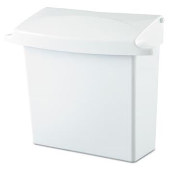 Rubbermaid&#174; Commercial Sanitary Napkin Receptacle with Rigid Liner, Rectangular, Plastic, White