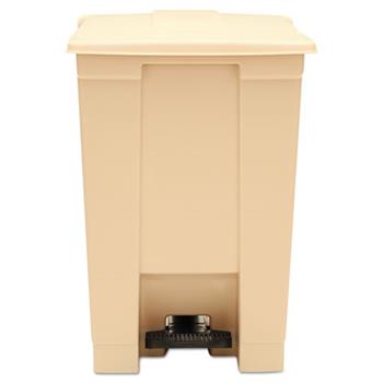 Rubbermaid&#174; Commercial Indoor Utility Step-On Waste Container, Square, Plastic, 12gal, Beige