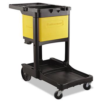 Rubbermaid Commercial Locking Cabinet Door Kit Add-On for Traditional Janitorial Cleaning Carts, Yellow