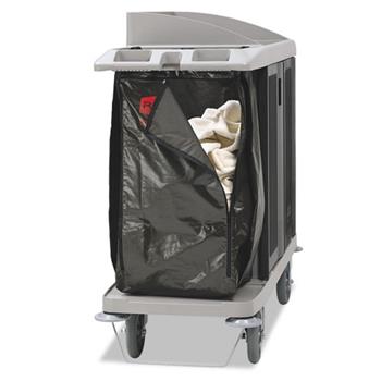 Rubbermaid Commercial Zippered Vinyl Cleaning Cart Bag, 25 gal, 17w x 10 1/2d x 33h, Brown