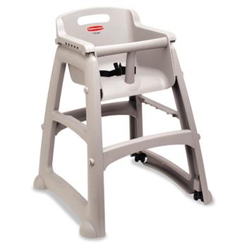 Rubbermaid Commercial Sturdy Chair Youth Seat, Plastic, 23 3/8w x 23 1/2d x 29 3/4h, Platinum