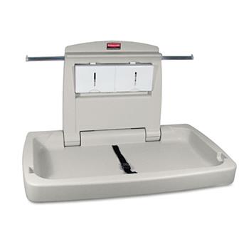 Rubbermaid Commercial Sturdy Station 2 Baby Changing Table, Platinum