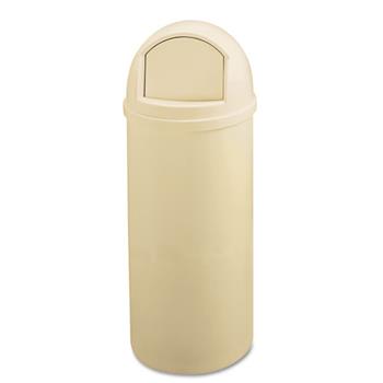 Rubbermaid Commercial Marshal Classic Container, Round Trash Can, 25 gal, Beige