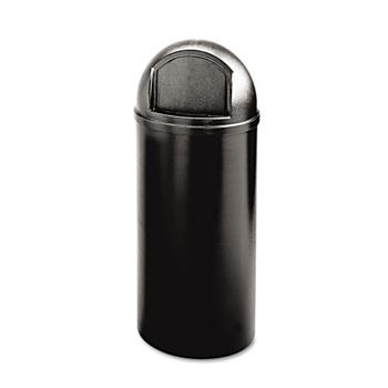 Rubbermaid Commercial Marshal Classic Container, Round Trash Can, 25 gal, Black