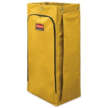 Rubbermaid Commercial Vinyl Cleaning Cart Bag, 26gal, Yellow, 17 1/2w x 10 1/2d x 33h
