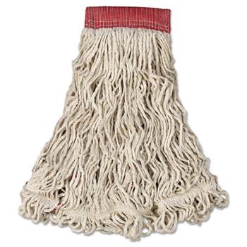Rubbermaid&#174; Commercial Swinger Loop Wet Mop Head, Large, Cotton/Synthetic, White, 6/Carton